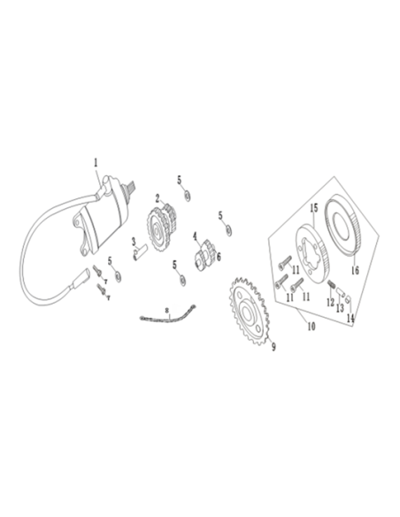 Set assy gear box125cc adventure