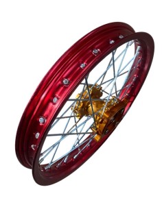 llanta 14" delantera aluminio buje cnc ROJO