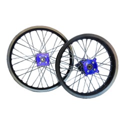 Llantas 17 y 14  para pit bike con buje cnc azul