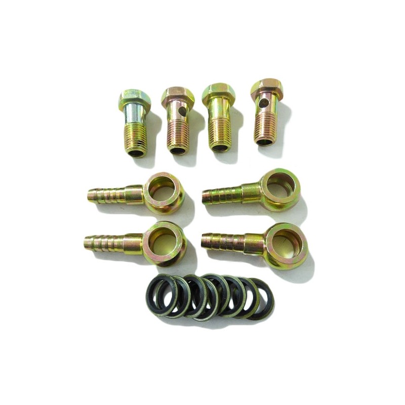 Juego racores y tornillos M12 para doble radiador MTR