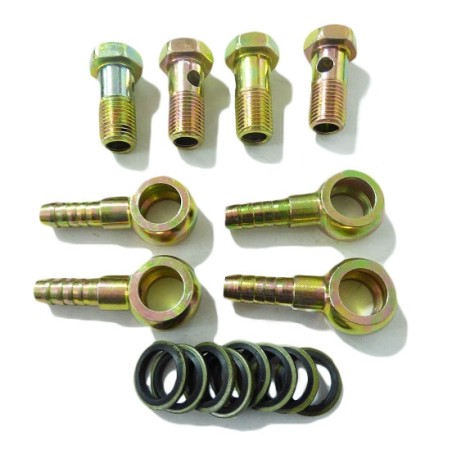 Juego racores y tornillos M12 para doble radiador MTR