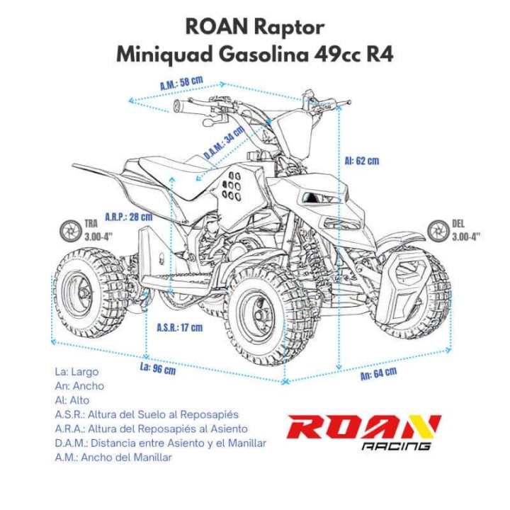 miniQuad Gasolina 49cc ROAN RAPTOR