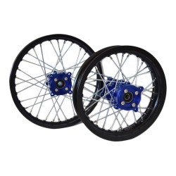 Pareja de llantas 14/12 con buje CNC AZUL
