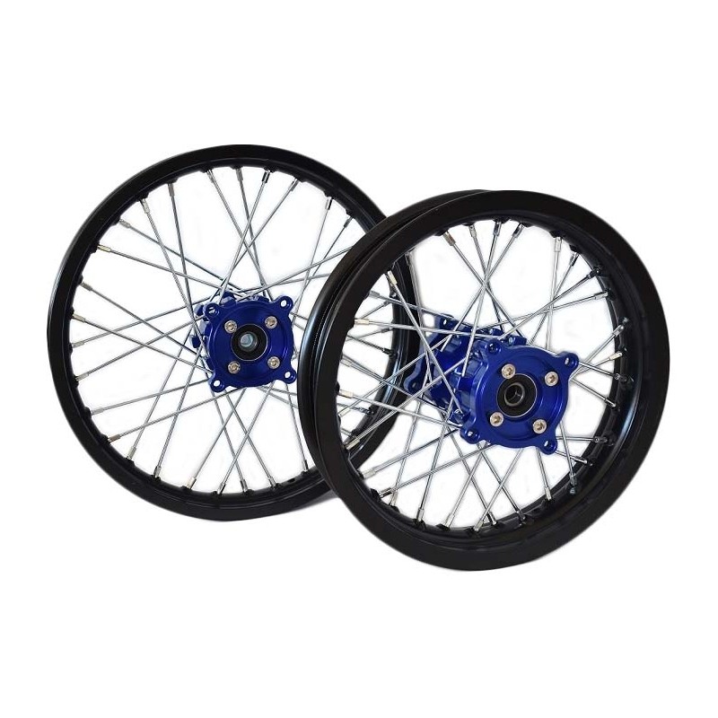 Pareja de llantas 14/12 con buje CNC AZUL