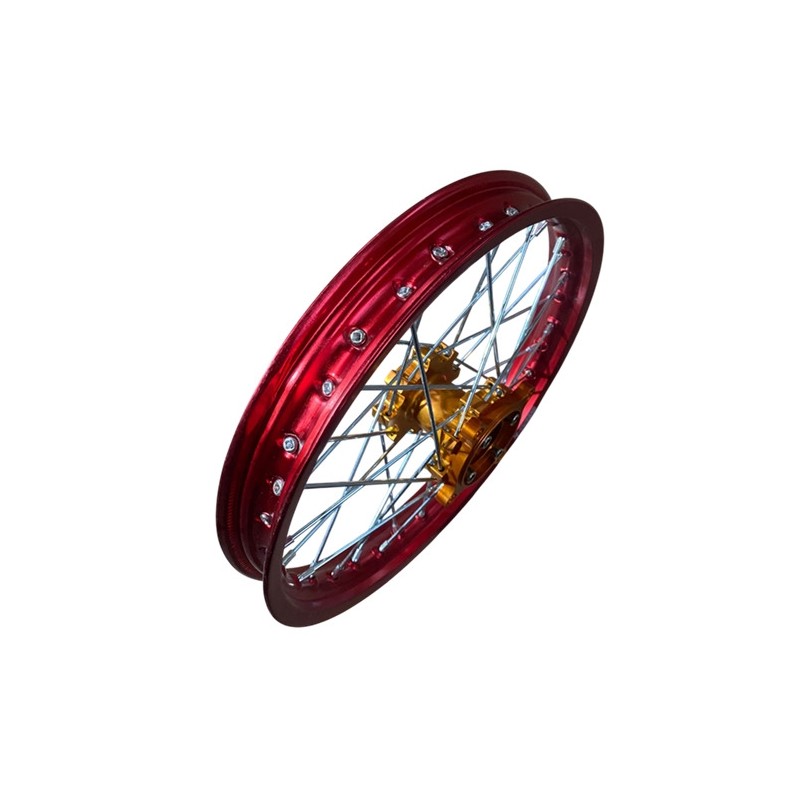 llanta 14" delantera aluminio buje cnc ROJO