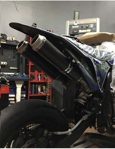 Exhaust 2 muffler for super racer