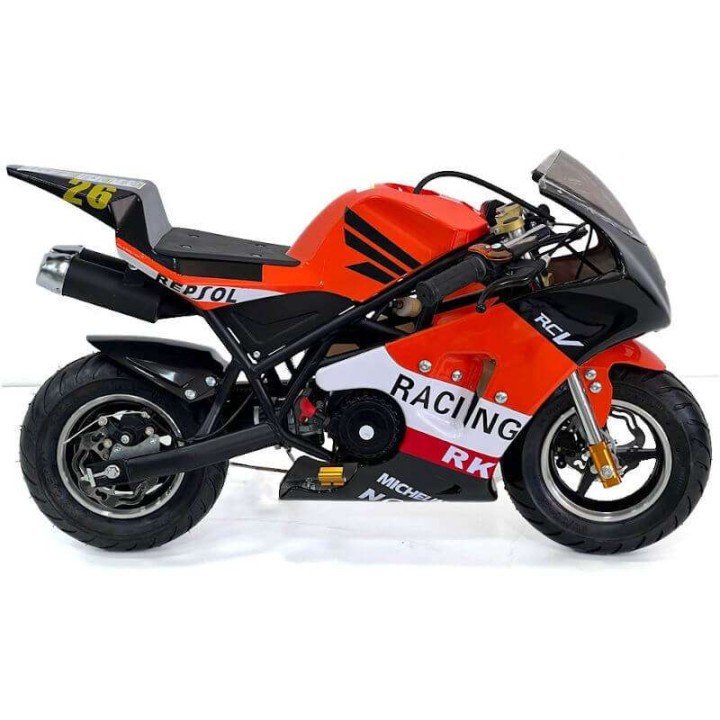 miniMoto pocketBike GP3 Roan 49cc piezas mejoradas