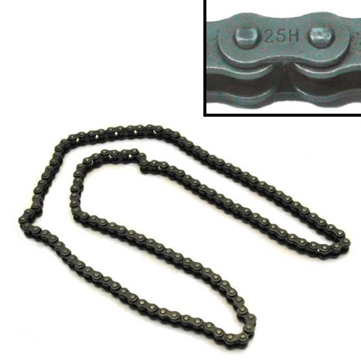 Cadena minimoto 25H de 144 pasos o eslabones, para pocketbike